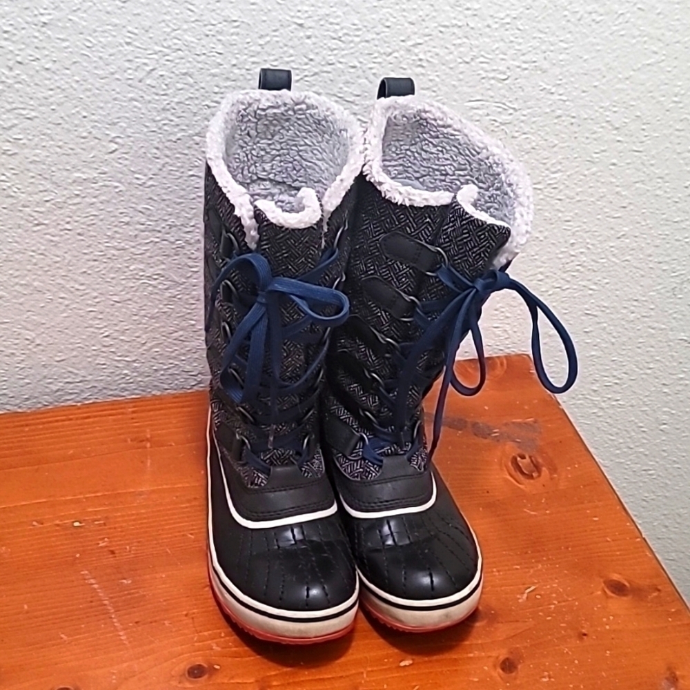 Sorel Tofino Waterproof Winter Boots Womens 5 Black Grey‎ Pink NL2028-591